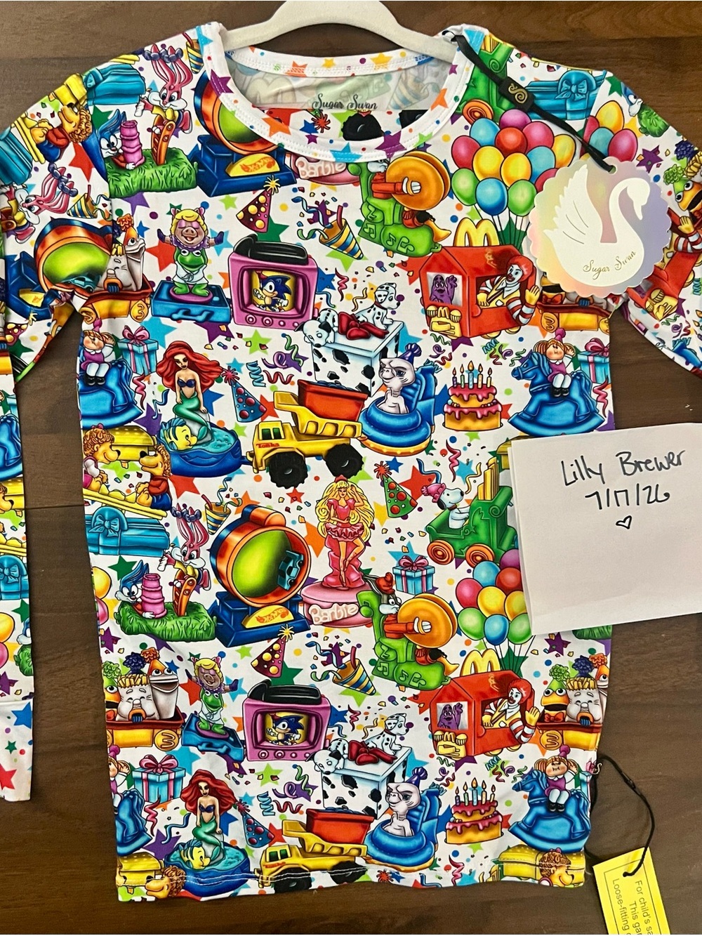 7/8 Sugar Swan McDonald’s PJ Set